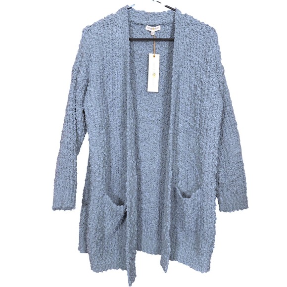 Woven Heart Sweaters - NWT Woven Heart Womens Popcorn Knit Open Front Cardigan Blue S Cottage Cabincore